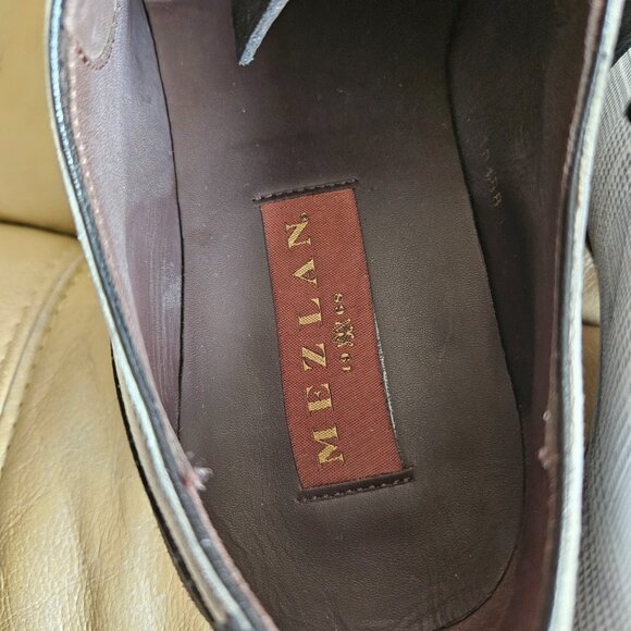 MEZLAN Plaid CapToe La With Checked Black & White Fabric Print Mens US Size 11.5 - Picture 5 of 9